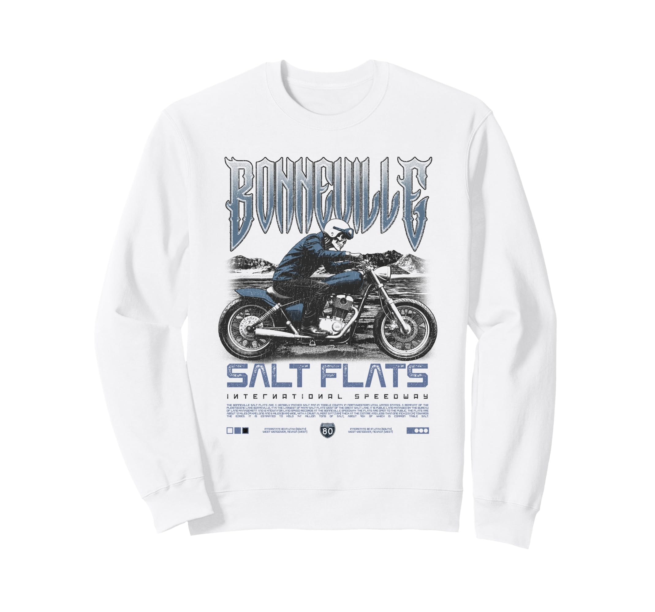 Bonneville Salt Flats Motorcycle Sweatshirt - Custom Art Print Unisex - T-Shirt, Sweatshirt, Hoodie