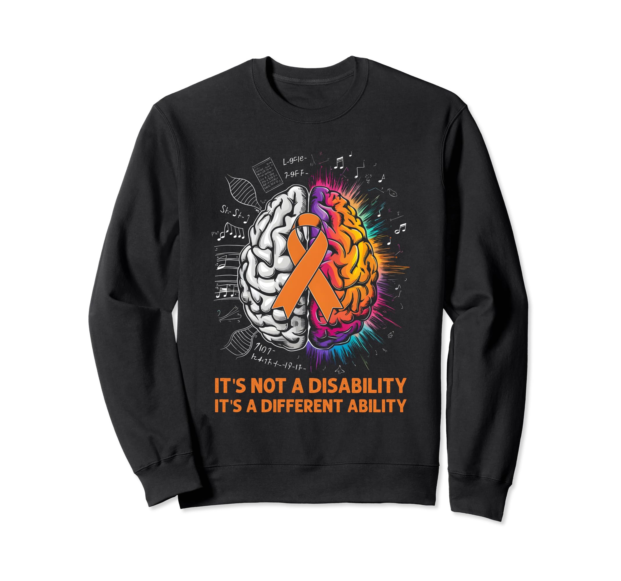 Adhd Awareness Neurodiversity Brain Sweatshirt - Minimalist Print Men Women - T-Shirt, Sweatshirt, Hoodie
