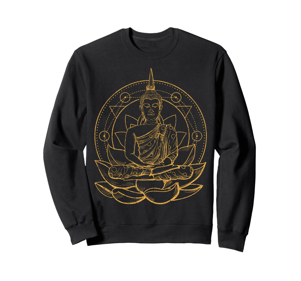 Buddha Yoga Lotus Pose Mandala Sweatshirt - Custom Art Print Men Women - T-Shirt, Sweatshirt, Hoodie
