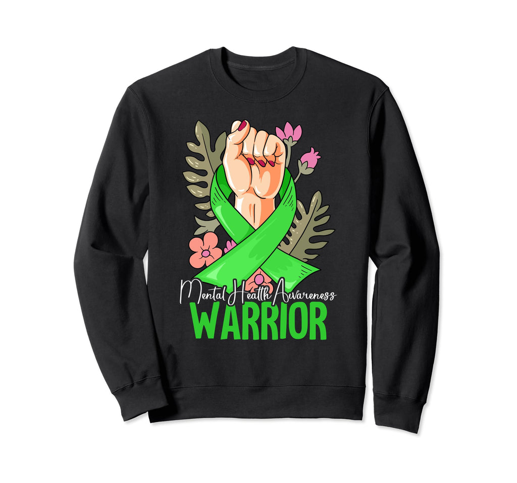 Warrior Mental Health Awareness Sweatshirt - Minimalist Print for Adults - T-Shirt, Sweatshirt, Hoodie