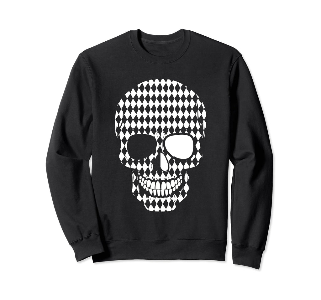 Bipolar Checkered Skull Skeleton Sweatshirt - Casual Everyday Wear Unisex - T-Shirt, Sweatshirt, Hoodie