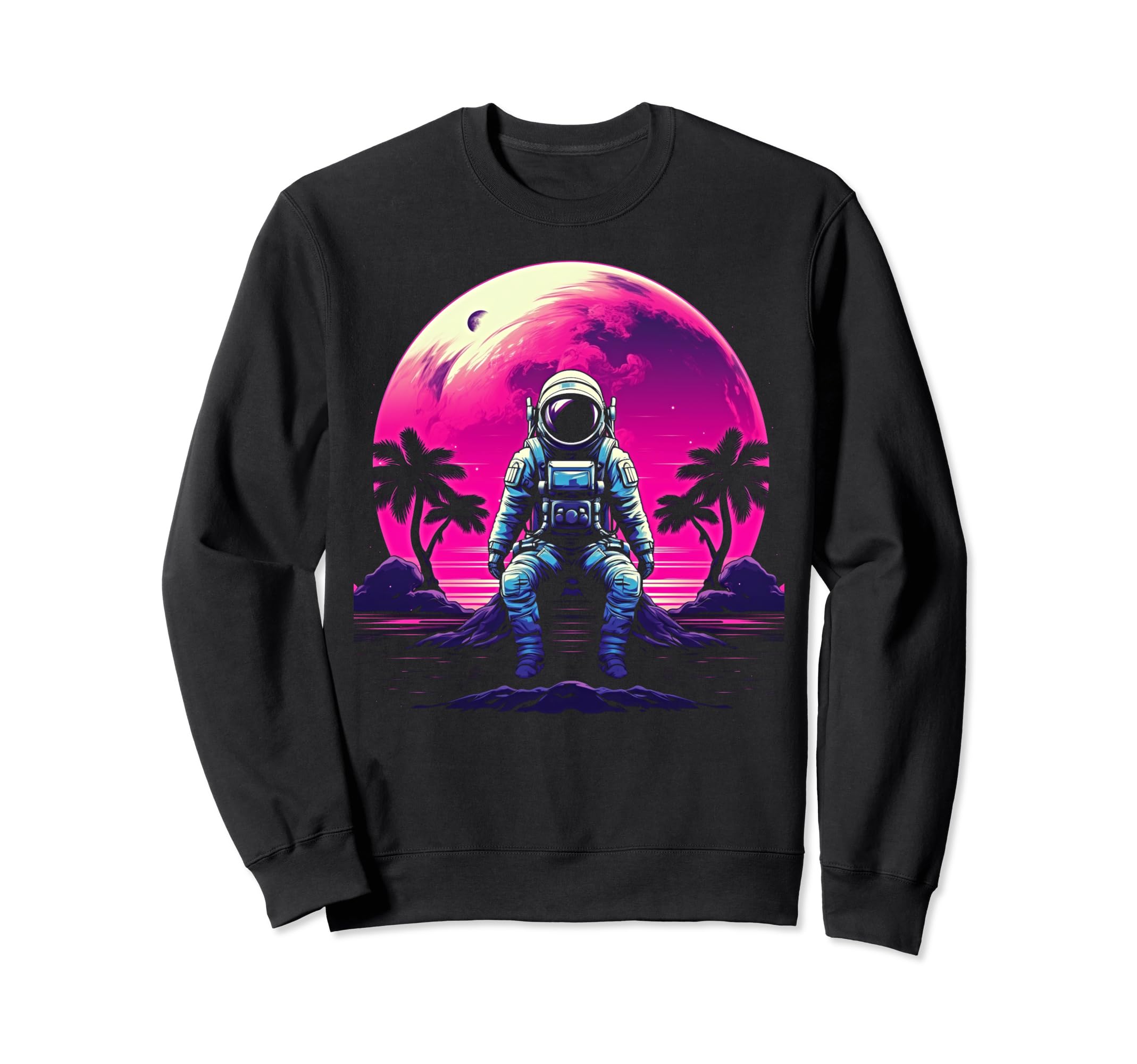 Synthwave Astronaut Cyberpunk 80S Sweatshirt - Trendy Graphic Men Women - T-Shirt, Sweatshirt, Hoodie