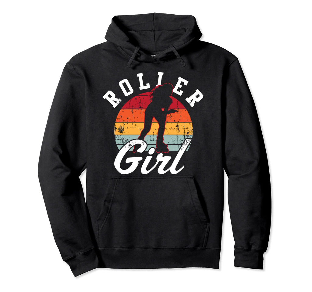 Funny Roller Skating Derby 70S 80S Skater Hoodie - Minimalist Print Unisex - T-Shirt, Sweatshirt, Hoodie