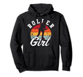 Funny Roller Skating Derby 70S 80S Skater Hoodie - Minimalist Print Unisex - T-Shirt, Sweatshirt, Hoodie