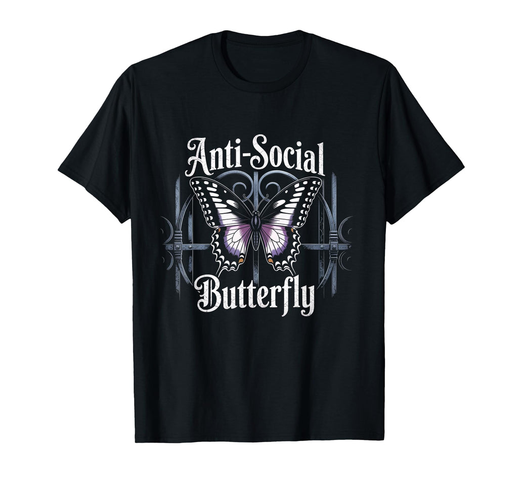 Gothic Antisocial Butterfly Aesthetic T-Shirt - Custom Art Print Men Women - T-Shirt, Sweatshirt, Hoodie