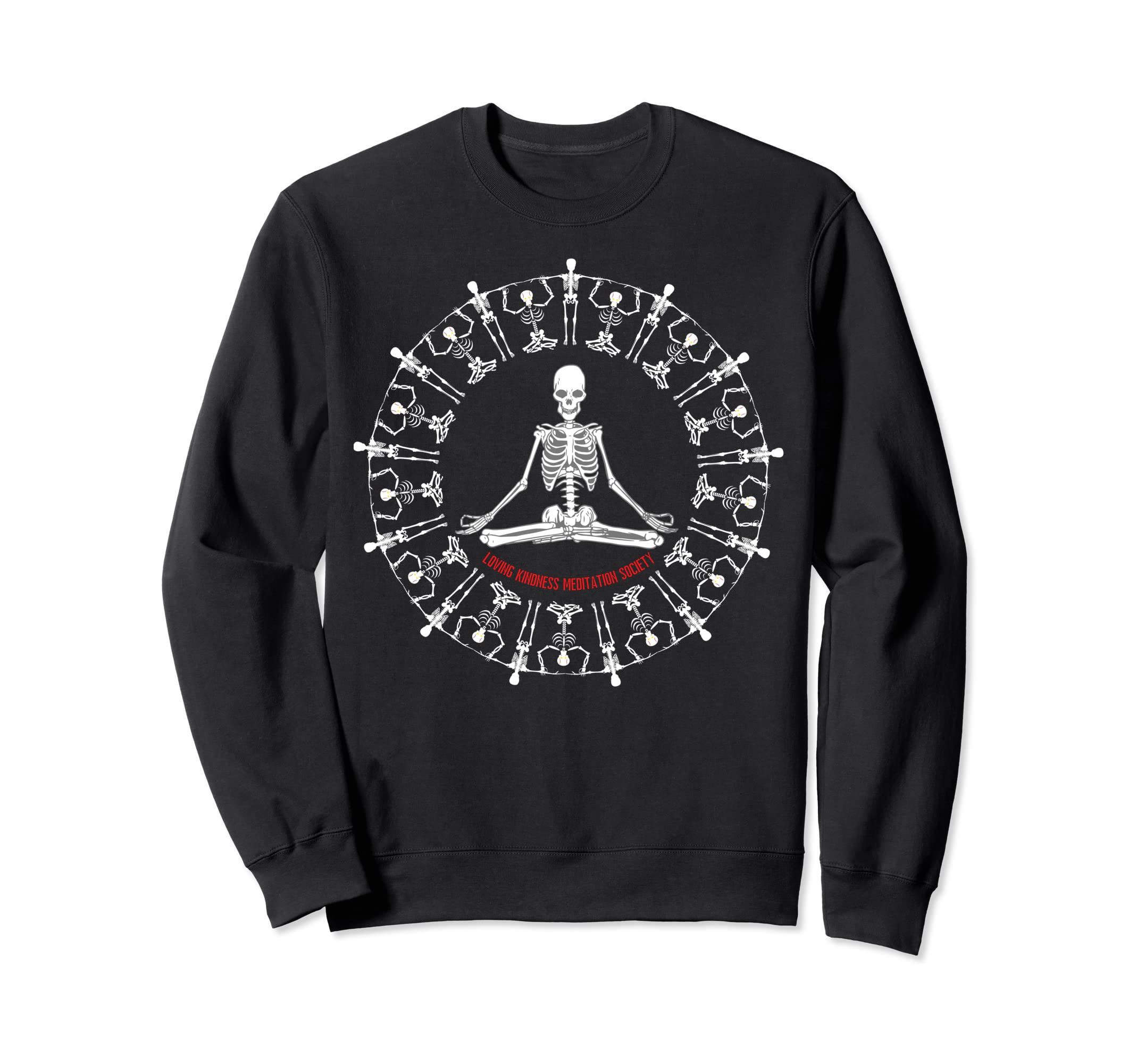 Meditate Skeleton Mindfulness Yoga Sweatshirt - Minimalist Print Men Women - T-Shirt, Sweatshirt, Hoodie