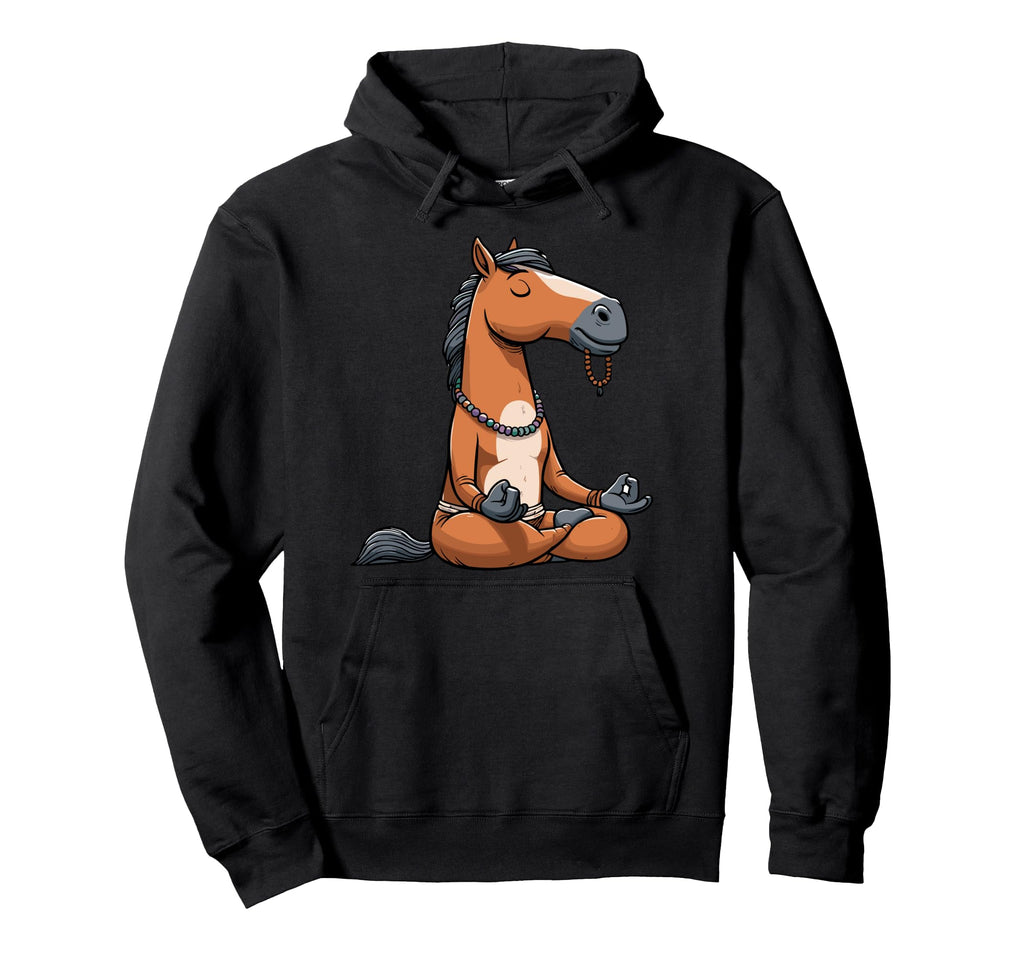 Meditation Horse Yoga Pose Relaxing Hoodie - Custom Art Print Men Women - T-Shirt, Sweatshirt, Hoodie