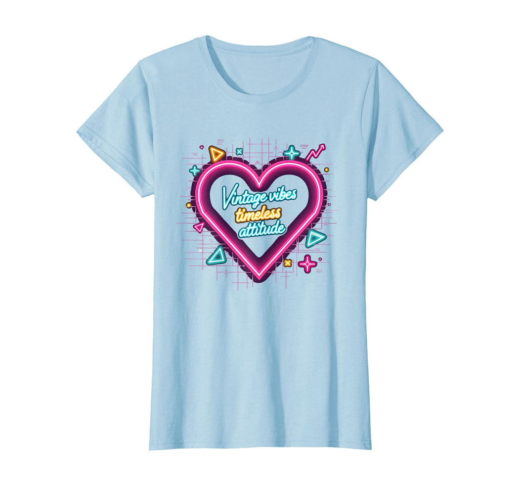 80S Vibes Timeless Attitude Womens T-Shirt - Graphic Print for Adults - T-Shirt, Sweatshirt, Hoodie