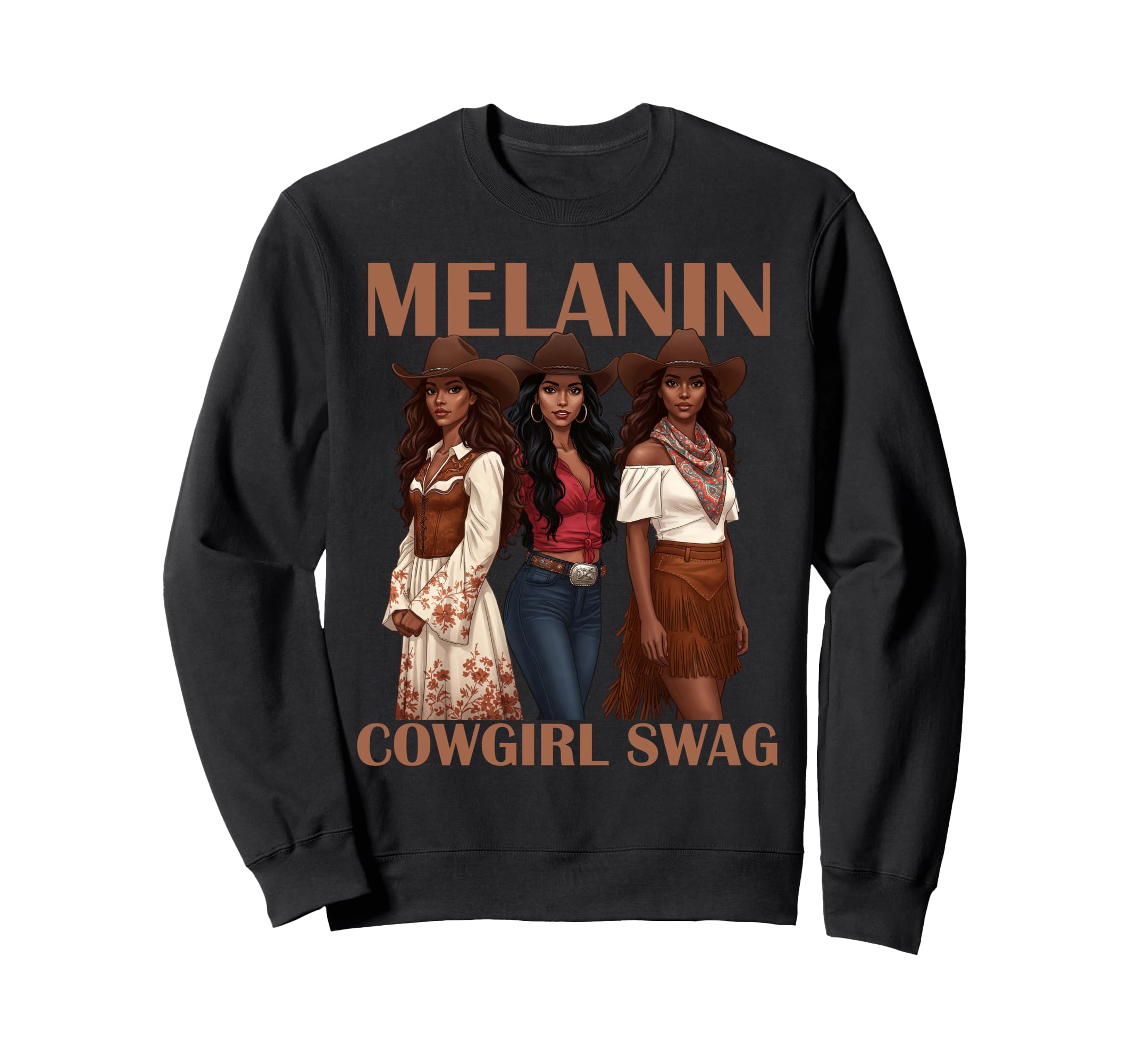 Lets Go Western Country Melanin Sweatshirt - Streetwear Style for Adults - T-Shirt, Sweatshirt, Hoodie
