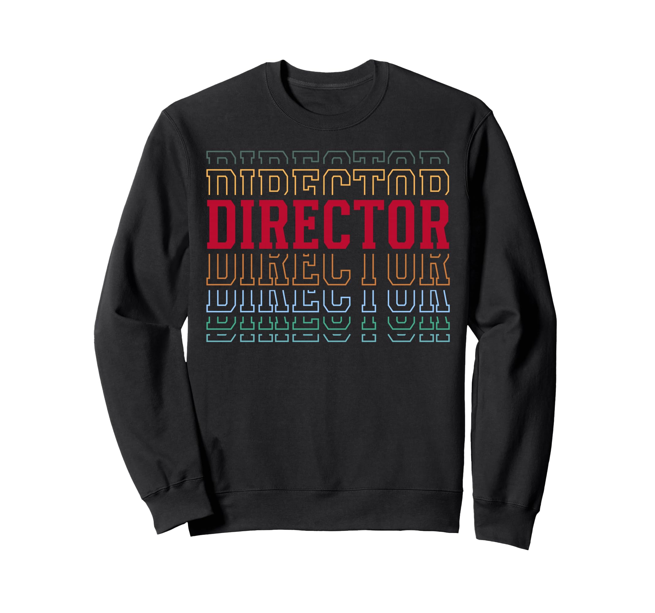 Director Funny Layered Text Sweatshirt - Minimalist Print for Adults - T-Shirt, Sweatshirt, Hoodie