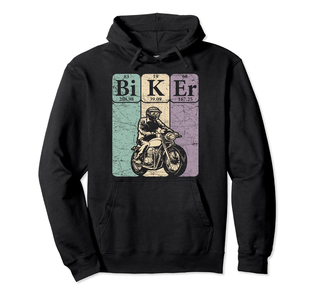 Biker Periodic Table Elements Hoodie - Aesthetic Graphic Men Women - T-Shirt, Sweatshirt, Hoodie
