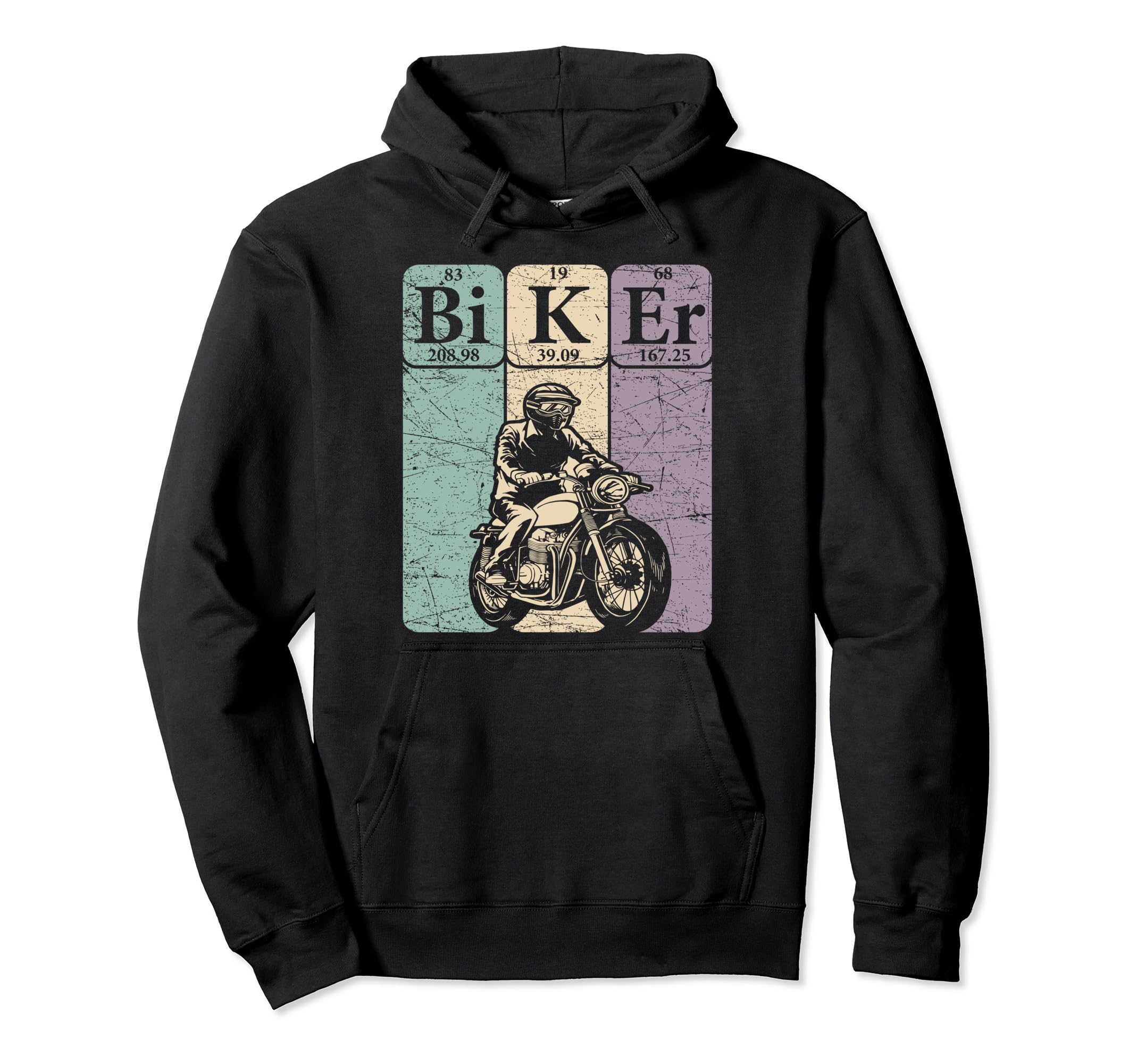Biker Periodic Table Elements Hoodie - Aesthetic Graphic Men Women - T-Shirt, Sweatshirt, Hoodie