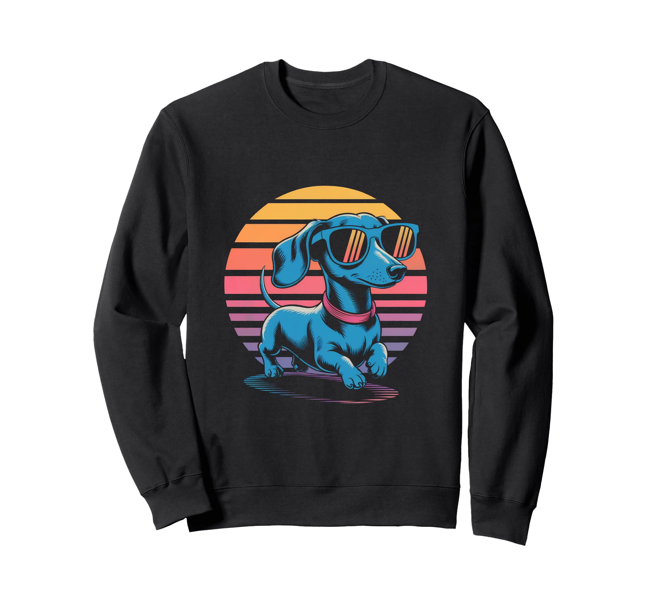 Dachshund Dog Sunglasses 80S Sweatshirt - Trendy Graphic Men Women - T-Shirt, Sweatshirt, Hoodie