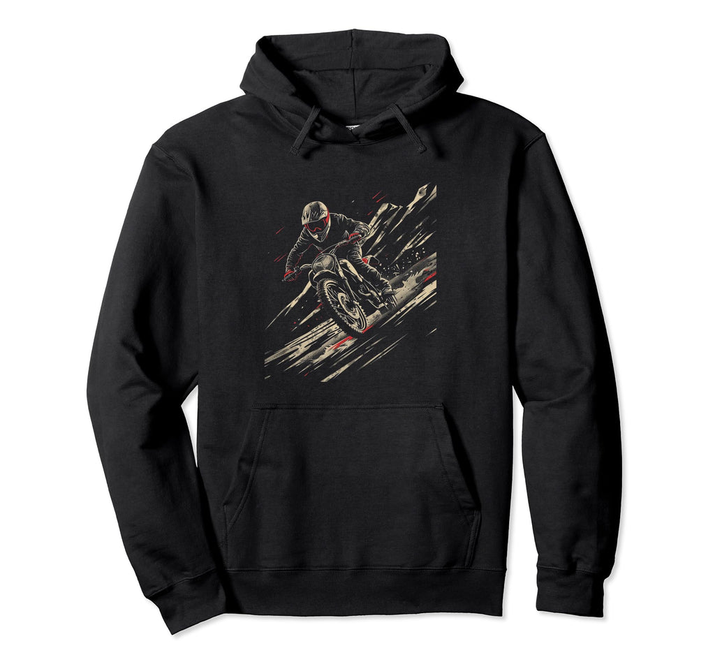 Motorcycle Downhill Race Hoodie - Custom Art Print Men Women - T-Shirt, Sweatshirt, Hoodie