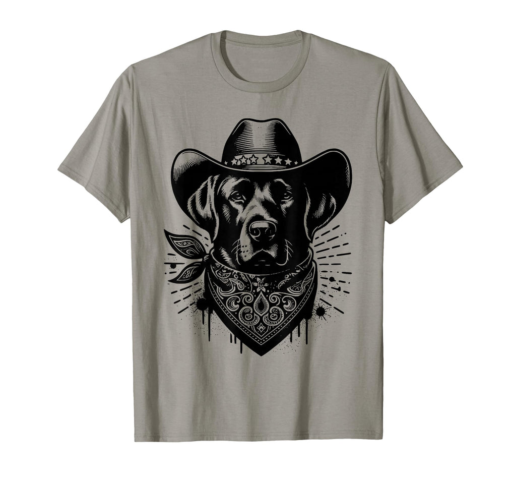 Black Labrador Retriever Dog Western T-Shirt - Casual Everyday Wear Unisex - T-Shirt, Sweatshirt, Hoodie