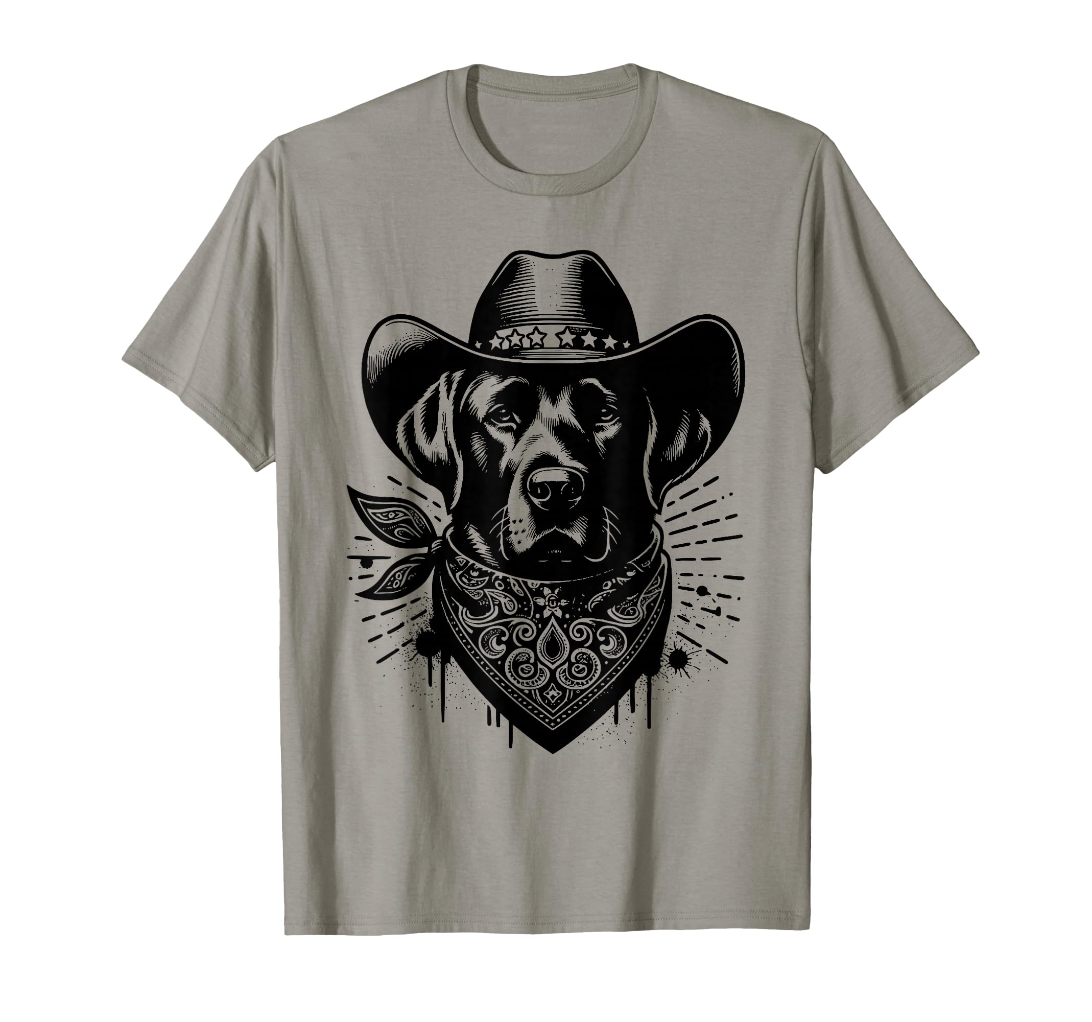Black Labrador Retriever Dog Western T-Shirt - Casual Everyday Wear Unisex - T-Shirt, Sweatshirt, Hoodie