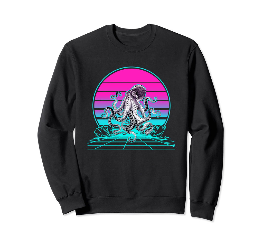 Sunset Octopus Sweatshirt - Streetwear Style for Adults - T-Shirt, Sweatshirt, Hoodie