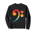 Bass Clef Silhouette 70S 80S Sweatshirt - Unique Graphic for Adults - T-Shirt, Sweatshirt, Hoodie