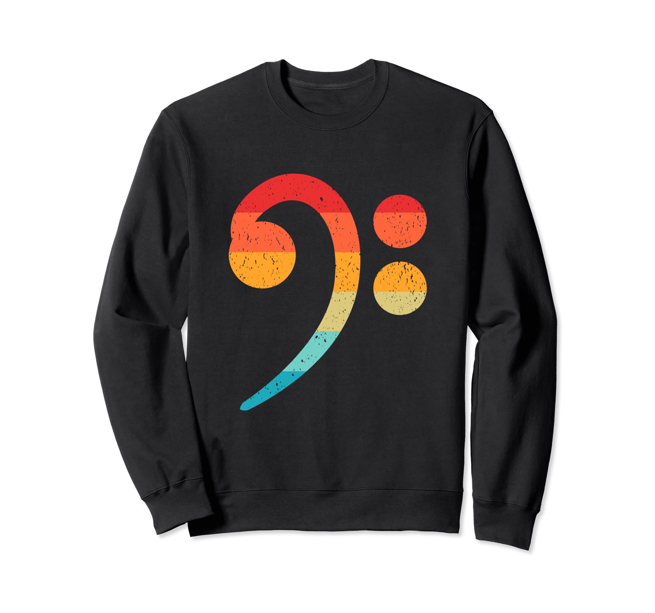 Bass Clef Silhouette 70S 80S Sweatshirt - Unique Graphic for Adults - T-Shirt, Sweatshirt, Hoodie