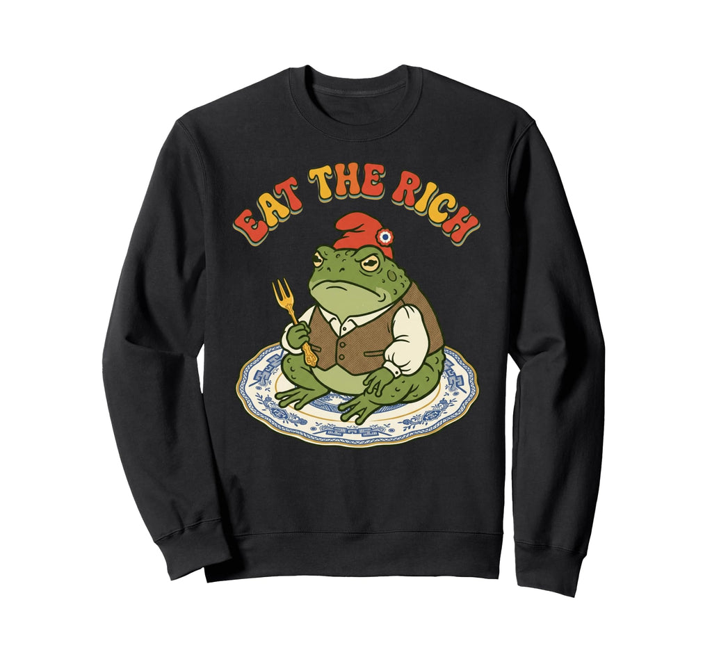 Eat Rich Grumpy Frog 70S Funny Sweatshirt - Streetwear Style Unisex - T-Shirt, Sweatshirt, Hoodie