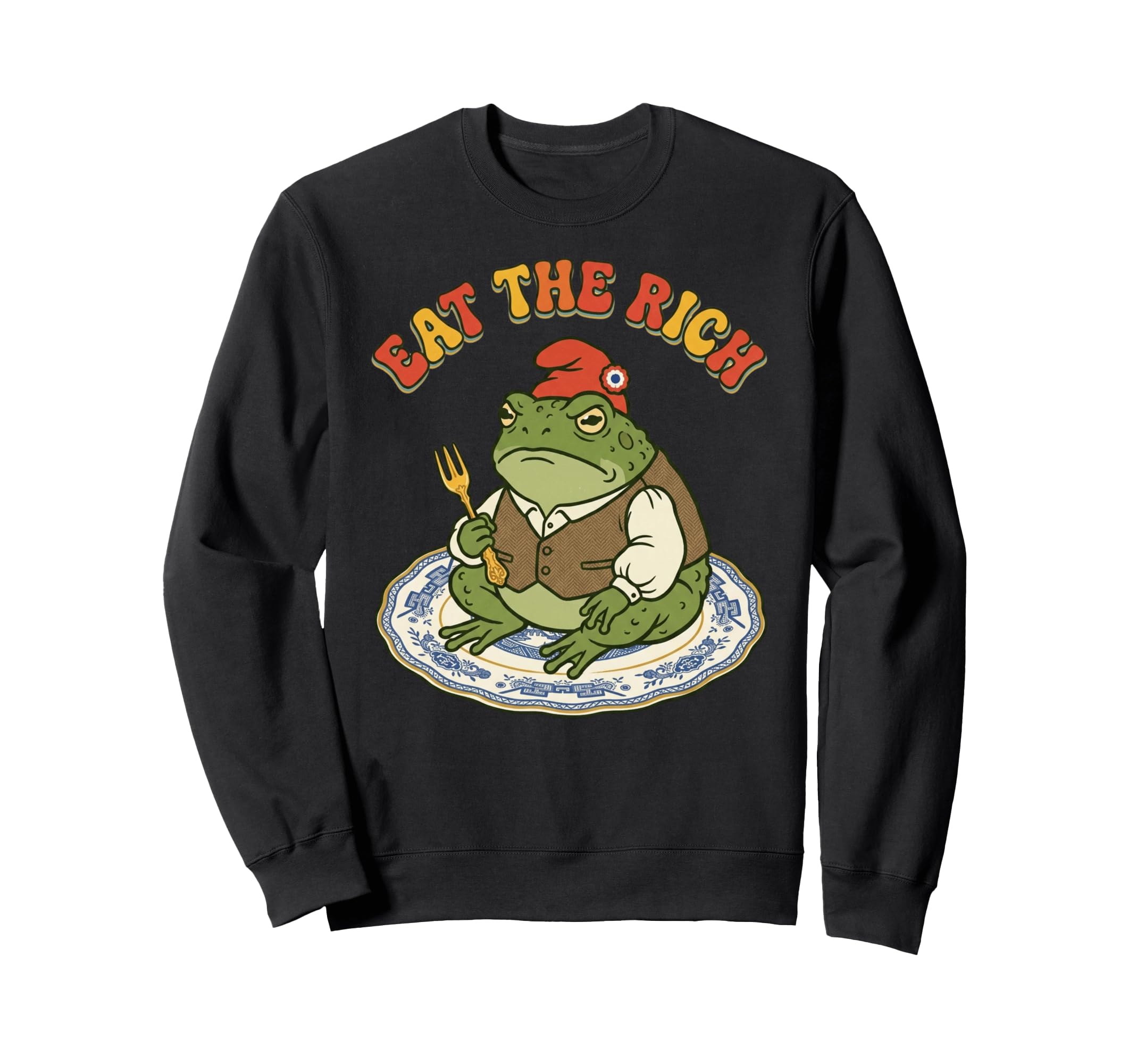 Eat Rich Grumpy Frog 70S Funny Sweatshirt - Streetwear Style Unisex - T-Shirt, Sweatshirt, Hoodie