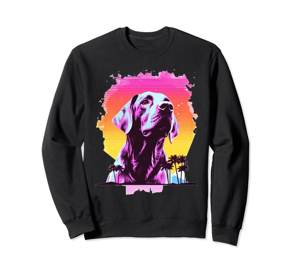 English Pointer 80S Synthwave Sweatshirt - Fun Novelty Design for Adults - T-Shirt, Sweatshirt, Hoodie