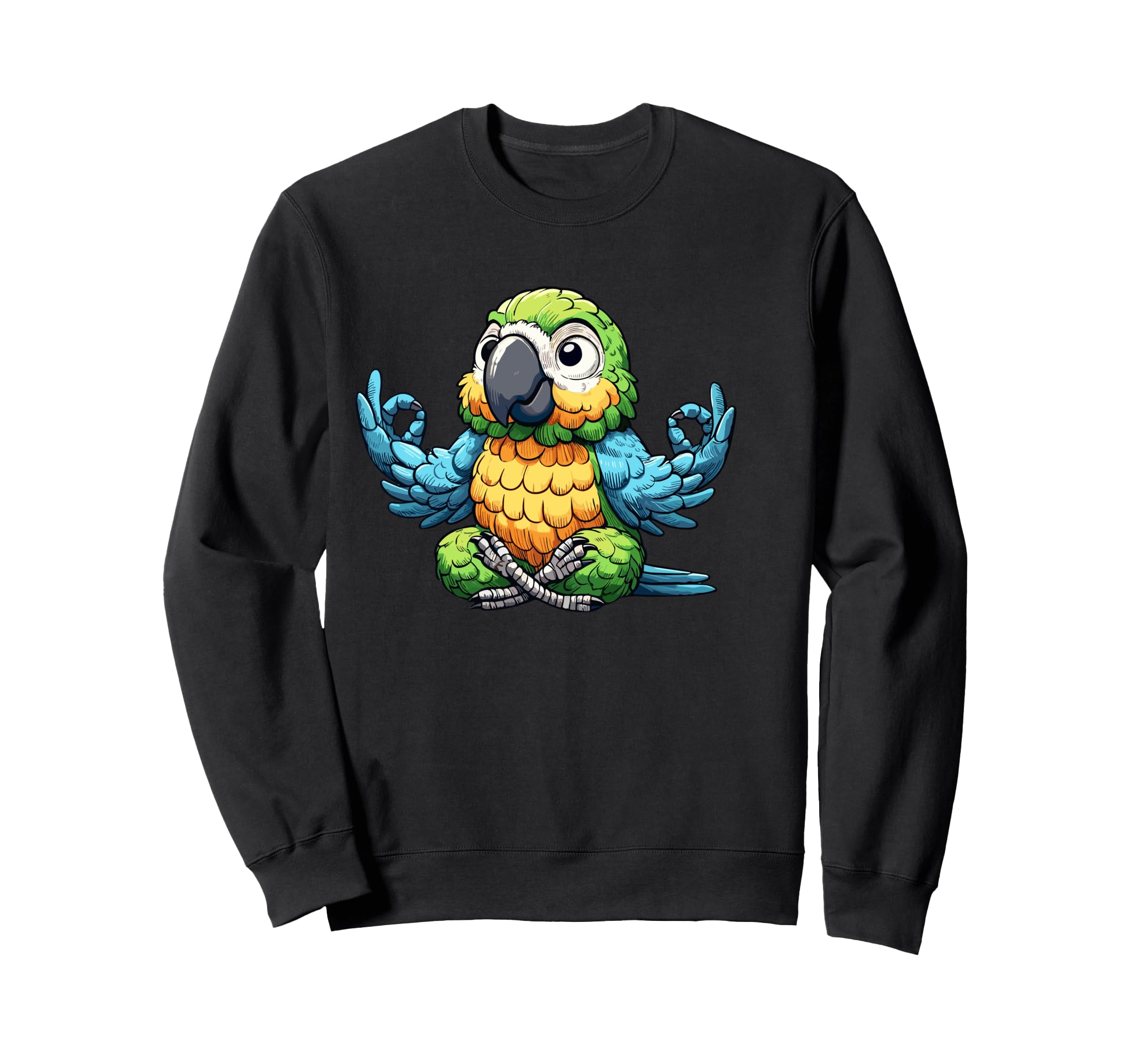 Meditation Parrot Yoga Pose Sweatshirt - Custom Art Print Men Women - T-Shirt, Sweatshirt, Hoodie