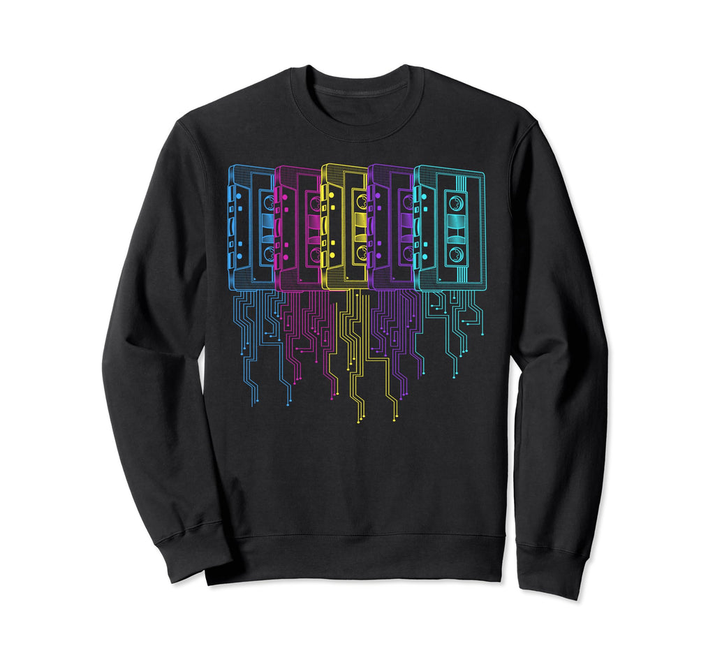 80S Cassette Tape Circuit Sweatshirt - Minimalist Print Men Women - T-Shirt, Sweatshirt, Hoodie