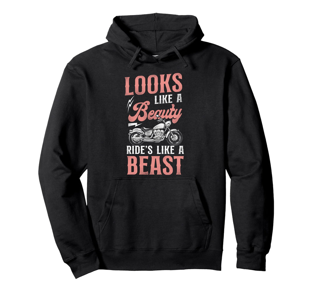 Motorcycle Biker Female Looks Like Beauty Hoodie - Minimalist Print Unisex - T-Shirt, Sweatshirt, Hoodie