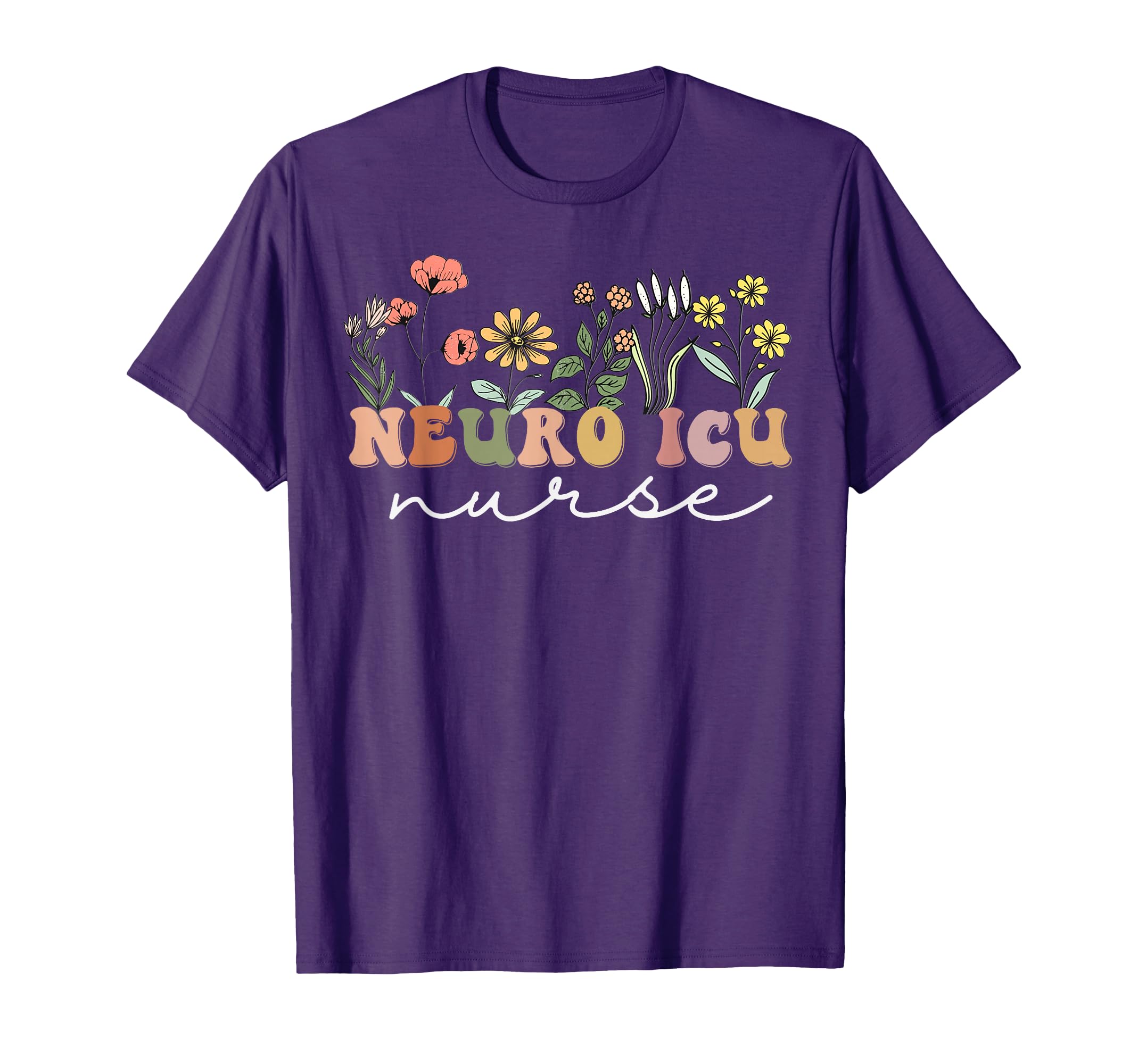 Neuro Icu Nursing Wildflower Tees Neuro T-Shirt - Minimalist Print Unisex - T-Shirt, Sweatshirt, Hoodie