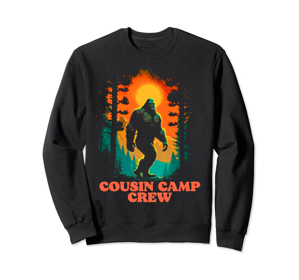 Cousin Camp Crew Bigfoot Hiking Sweatshirt - Custom Art Print Unisex - T-Shirt, Sweatshirt, Hoodie