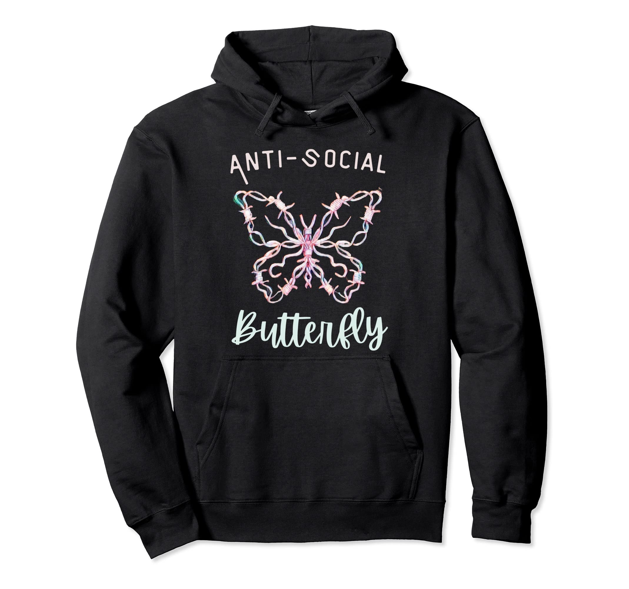 Anti Social Butterfly Hoodie - Trendy Graphic Men Women - T-Shirt, Sweatshirt, Hoodie