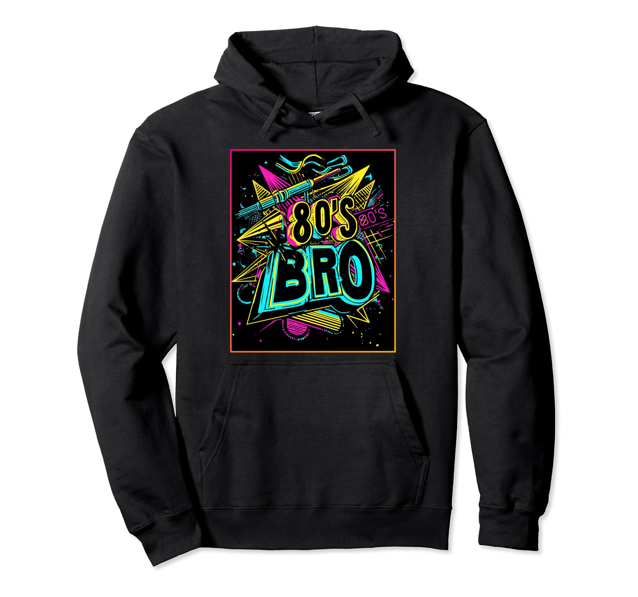80S Bro Party Costume Synthwave Hoodie - Unique Graphic for Adults - T-Shirt, Sweatshirt, Hoodie