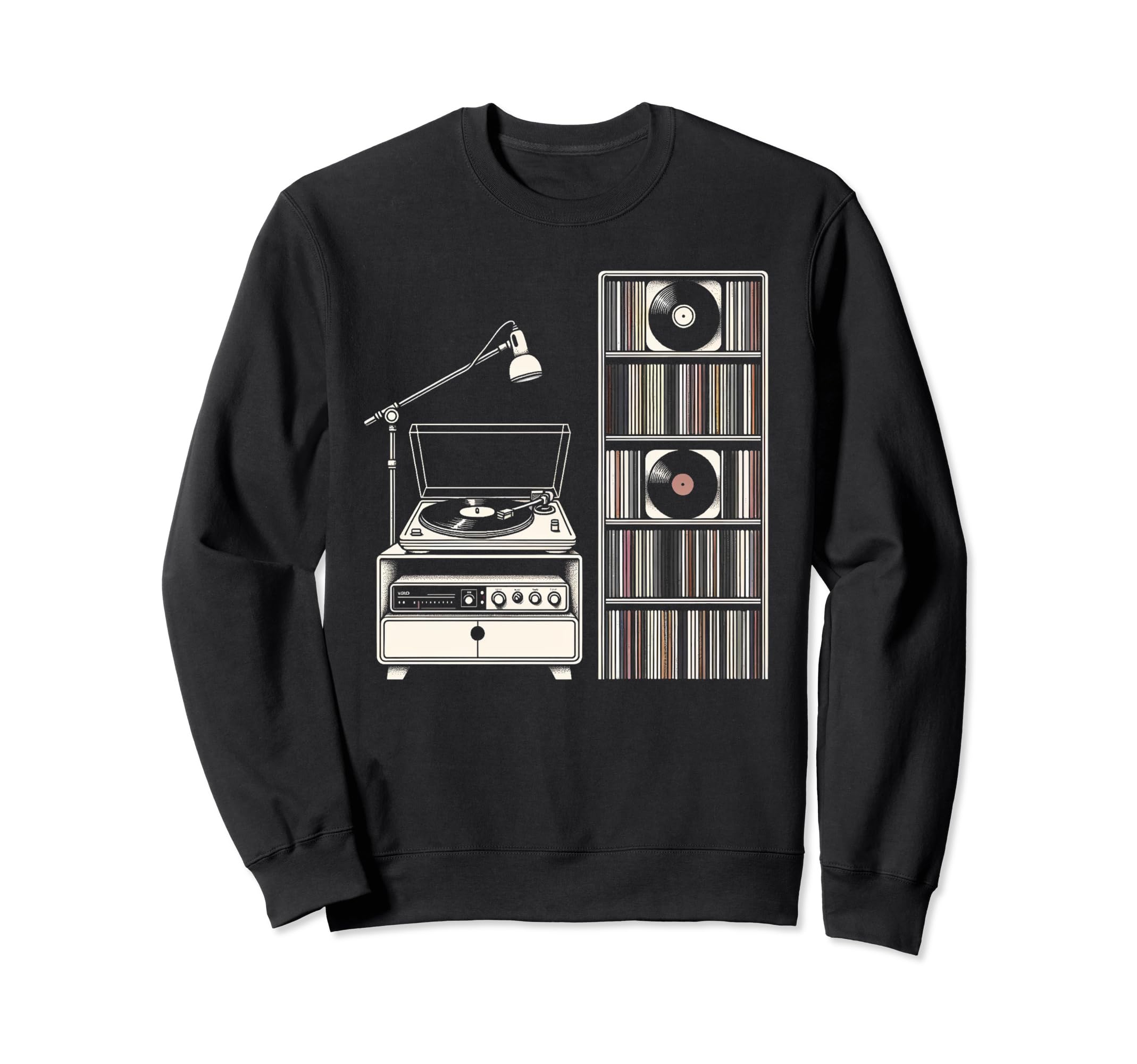 Vinyl Records Player Lover Music Sweatshirt - Minimalist Print Men Women - T-Shirt, Sweatshirt, Hoodie