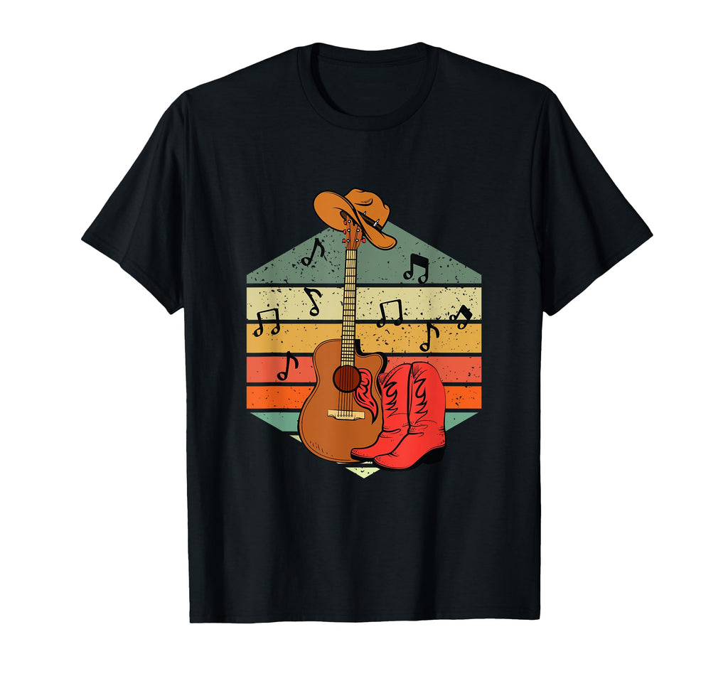 Cowboy Boots Hat Guitar Western Country T-Shirt - Streetwear Style Unisex - T-Shirt, Sweatshirt, Hoodie