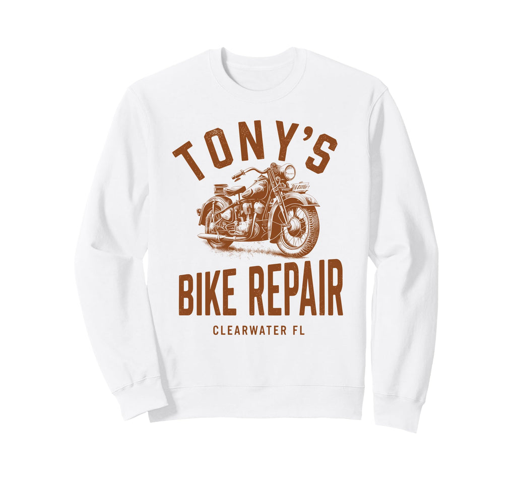 Tonys Bike Repair Clearwater Florida Sweatshirt - Graphic Print Unisex - T-Shirt, Sweatshirt, Hoodie