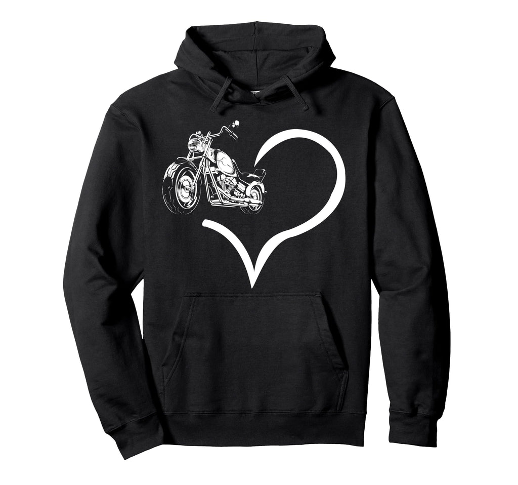 Motorcycle Biker Heart Hoodie - Aesthetic Graphic for Adults - T-Shirt, Sweatshirt, Hoodie