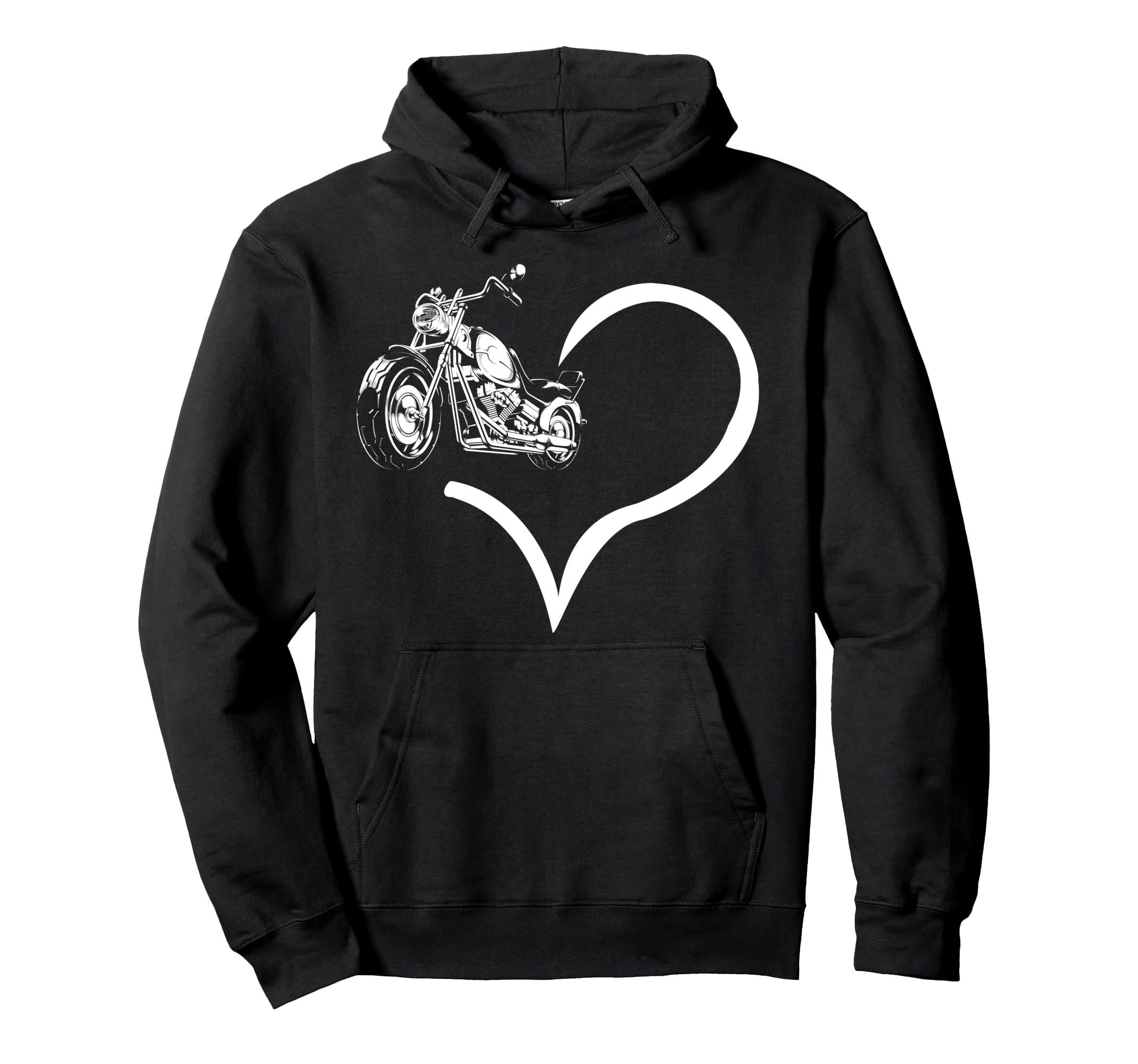 Motorcycle Biker Heart Hoodie - Aesthetic Graphic for Adults - T-Shirt, Sweatshirt, Hoodie
