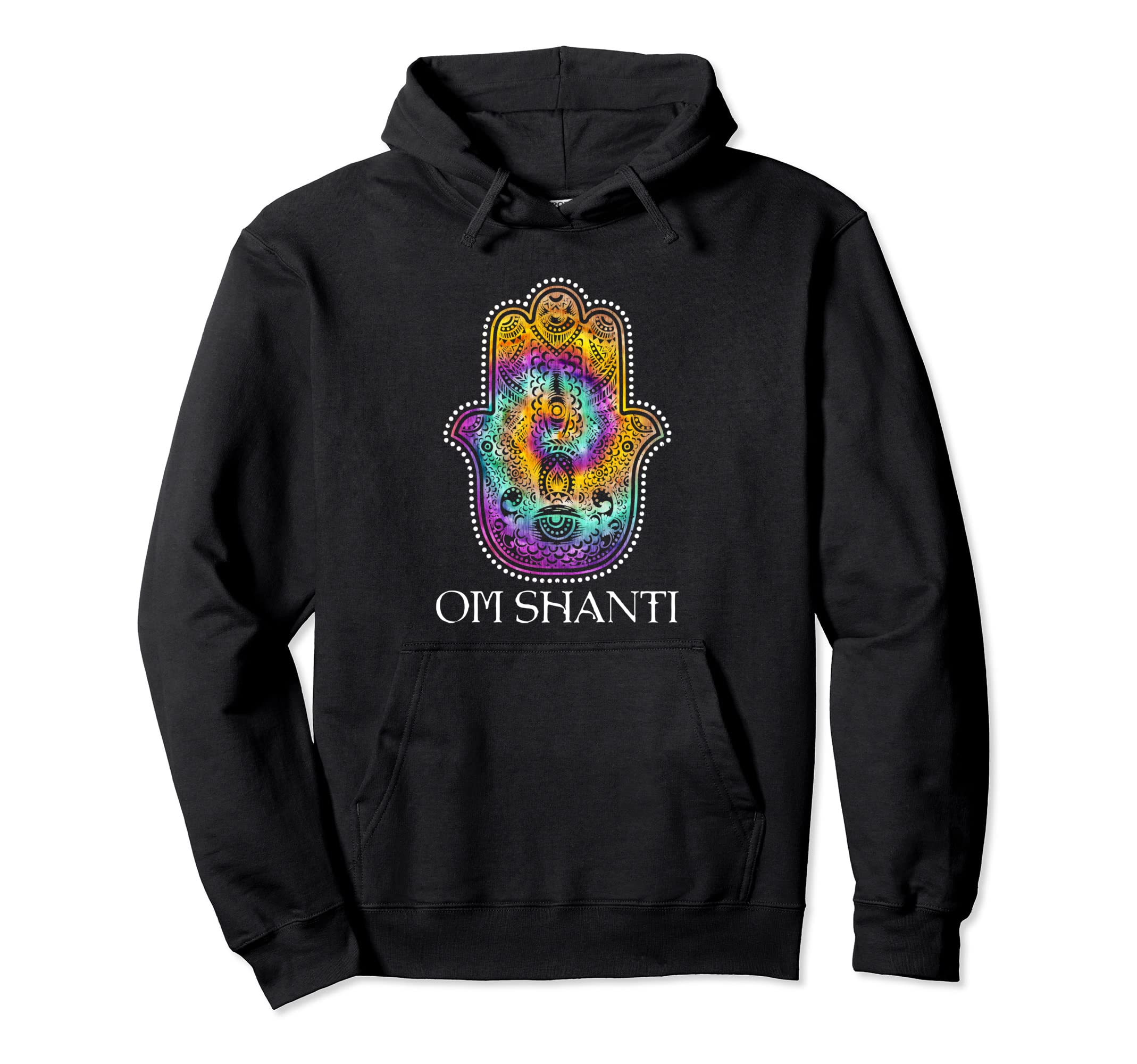 Om Shanti Colorful Mandala Geometry Hoodie - Novelty Apparel for Adults - T-Shirt, Sweatshirt, Hoodie