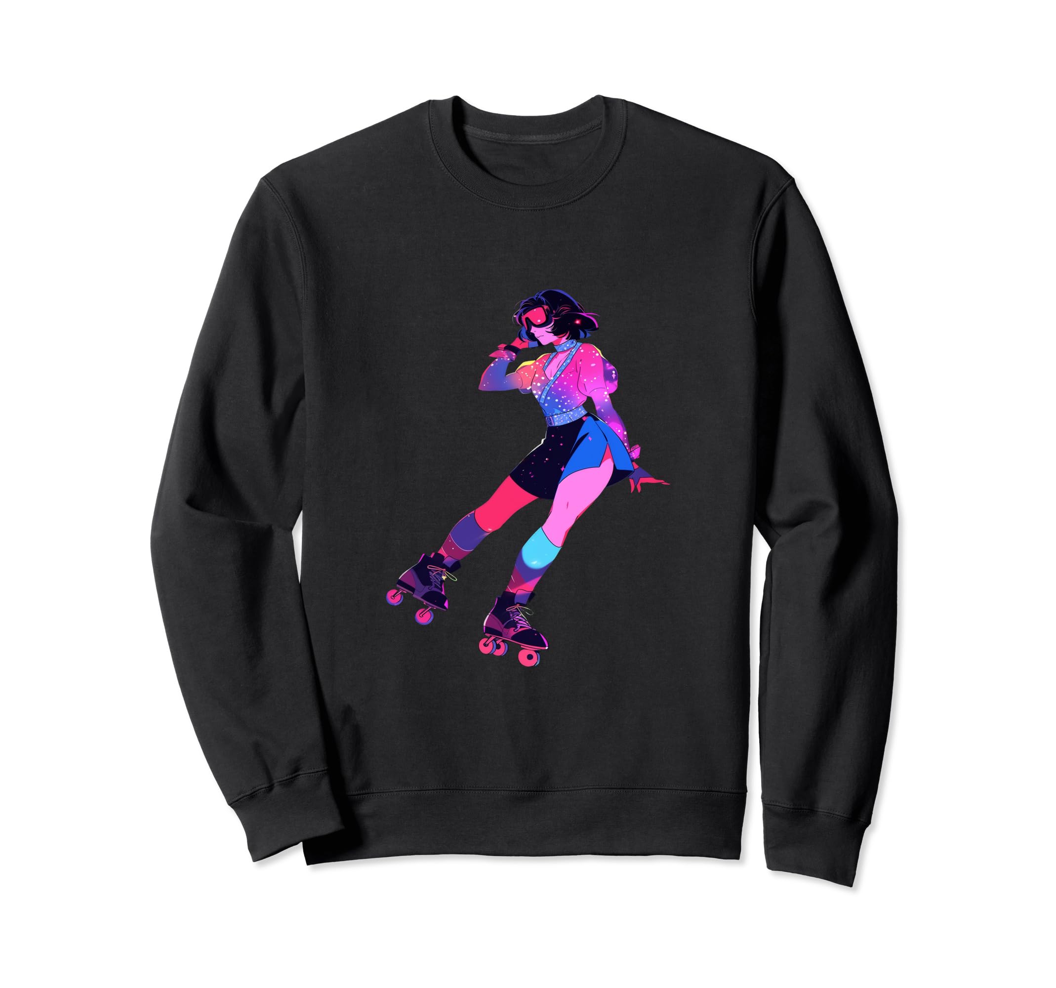Roller Skating Roller Skater Disco Sweatshirt - Trendy Graphic Men Women - T-Shirt, Sweatshirt, Hoodie