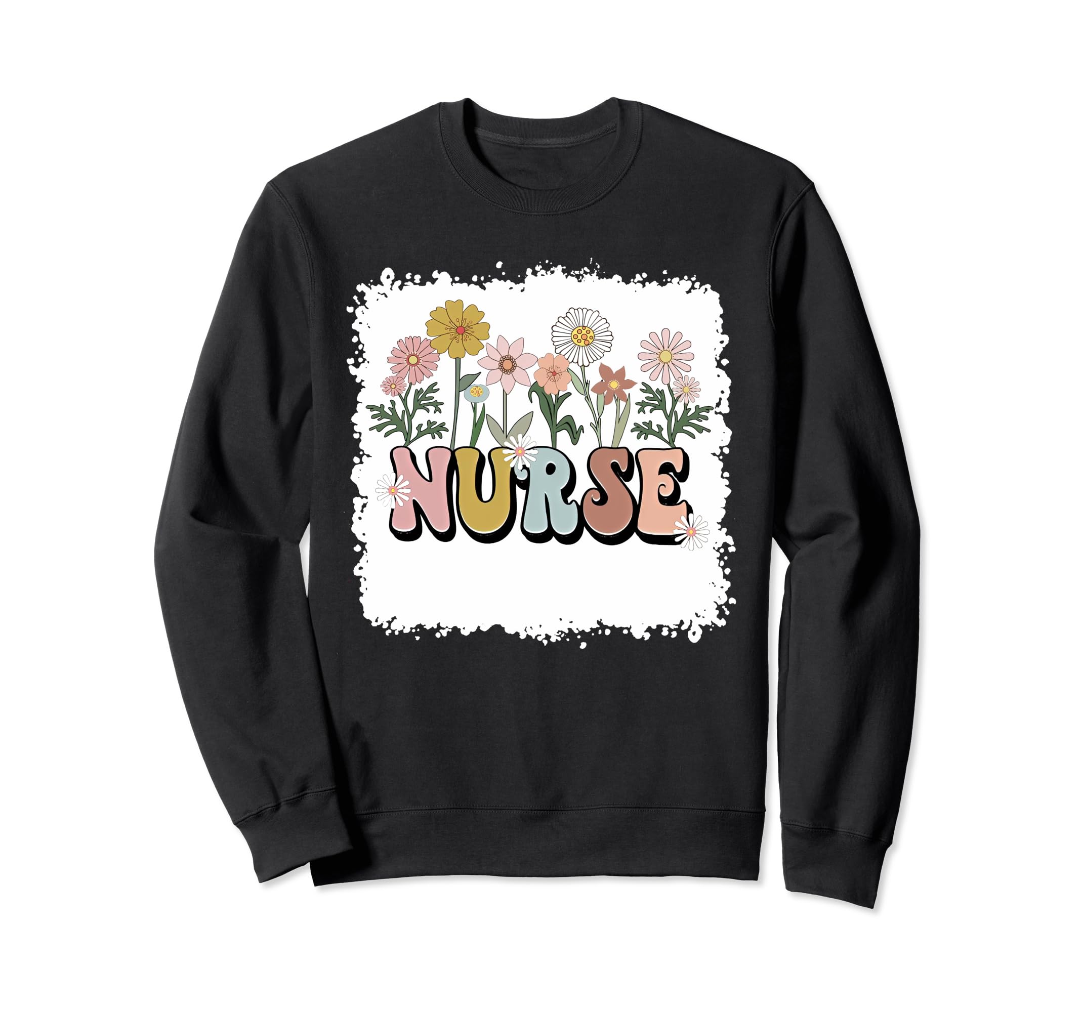 Groovy Nurse Typography Wild Sweatshirt - Trendy Graphic for Adults - T-Shirt, Sweatshirt, Hoodie
