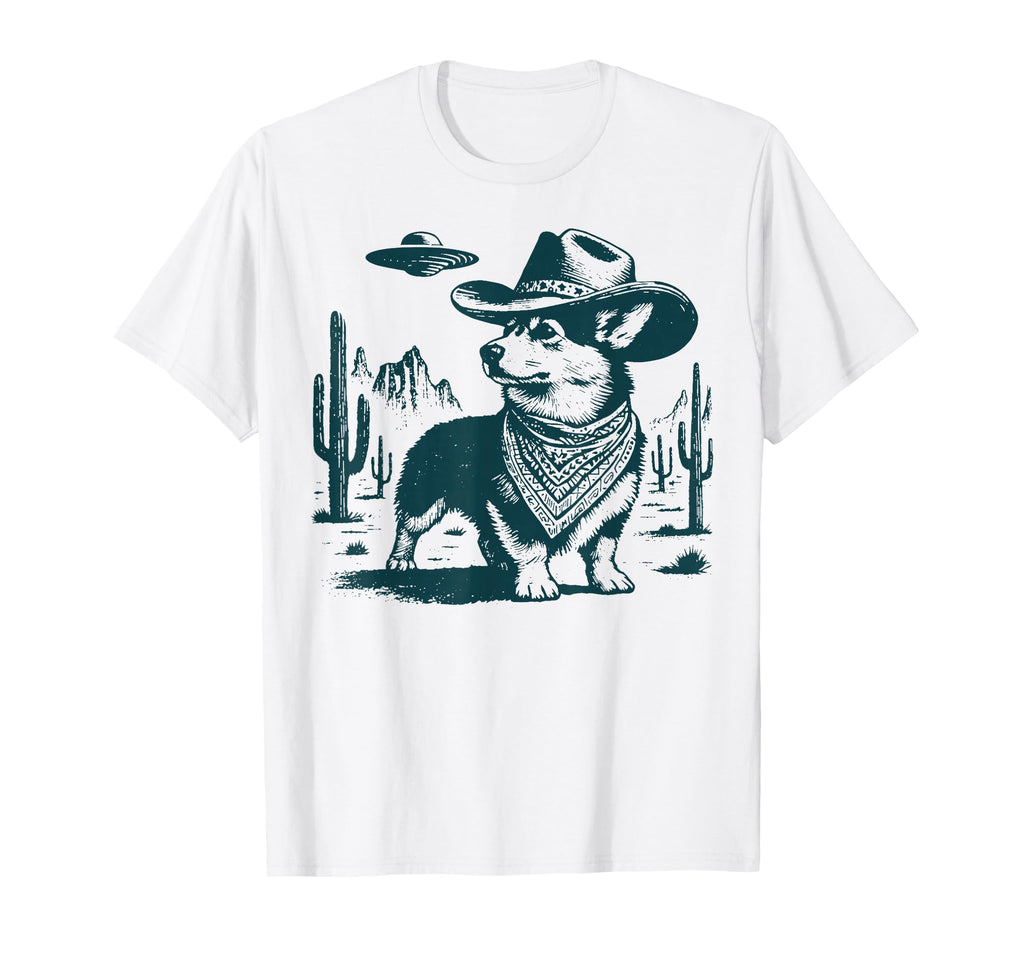 Corgi Ufo Funny Corgi Cowboy Ufo T-Shirt - Streetwear Style Men Women - T-Shirt, Sweatshirt, Hoodie