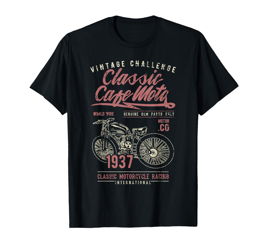 Cafe Racer Motorcycle Distressed T-Shirt - Aesthetic Graphic for Adults - T-Shirt, Sweatshirt, Hoodie