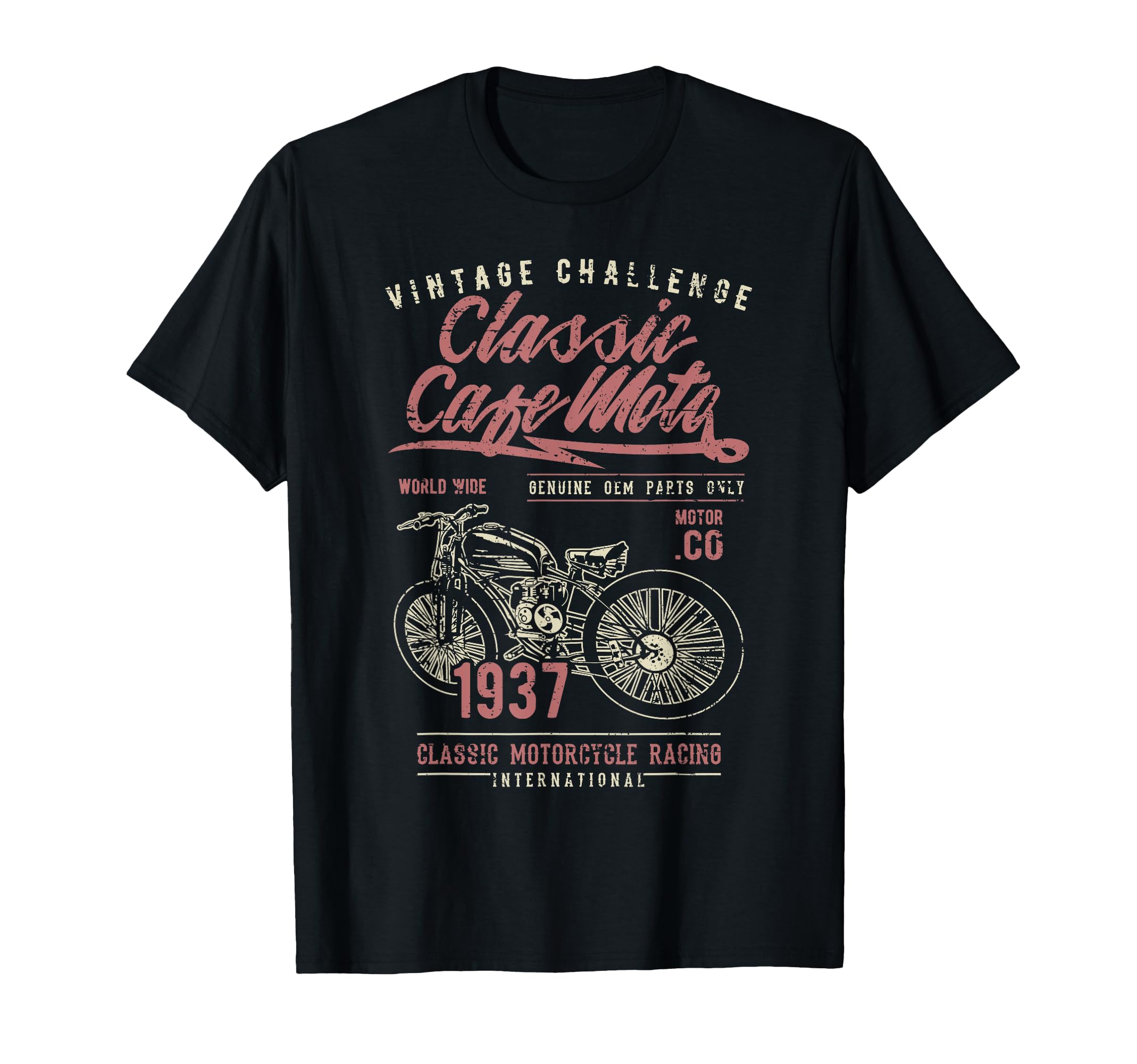 Cafe Racer Motorcycle Distressed T-Shirt - Aesthetic Graphic for Adults - T-Shirt, Sweatshirt, Hoodie