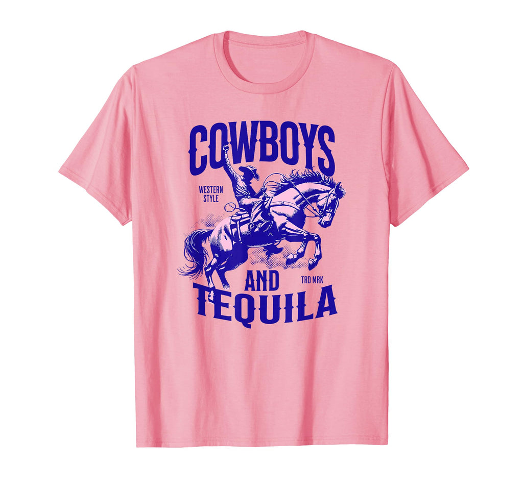 Cowboys And Tequila Western T-Shirt - Custom Art Print for Adults - T-Shirt, Sweatshirt, Hoodie