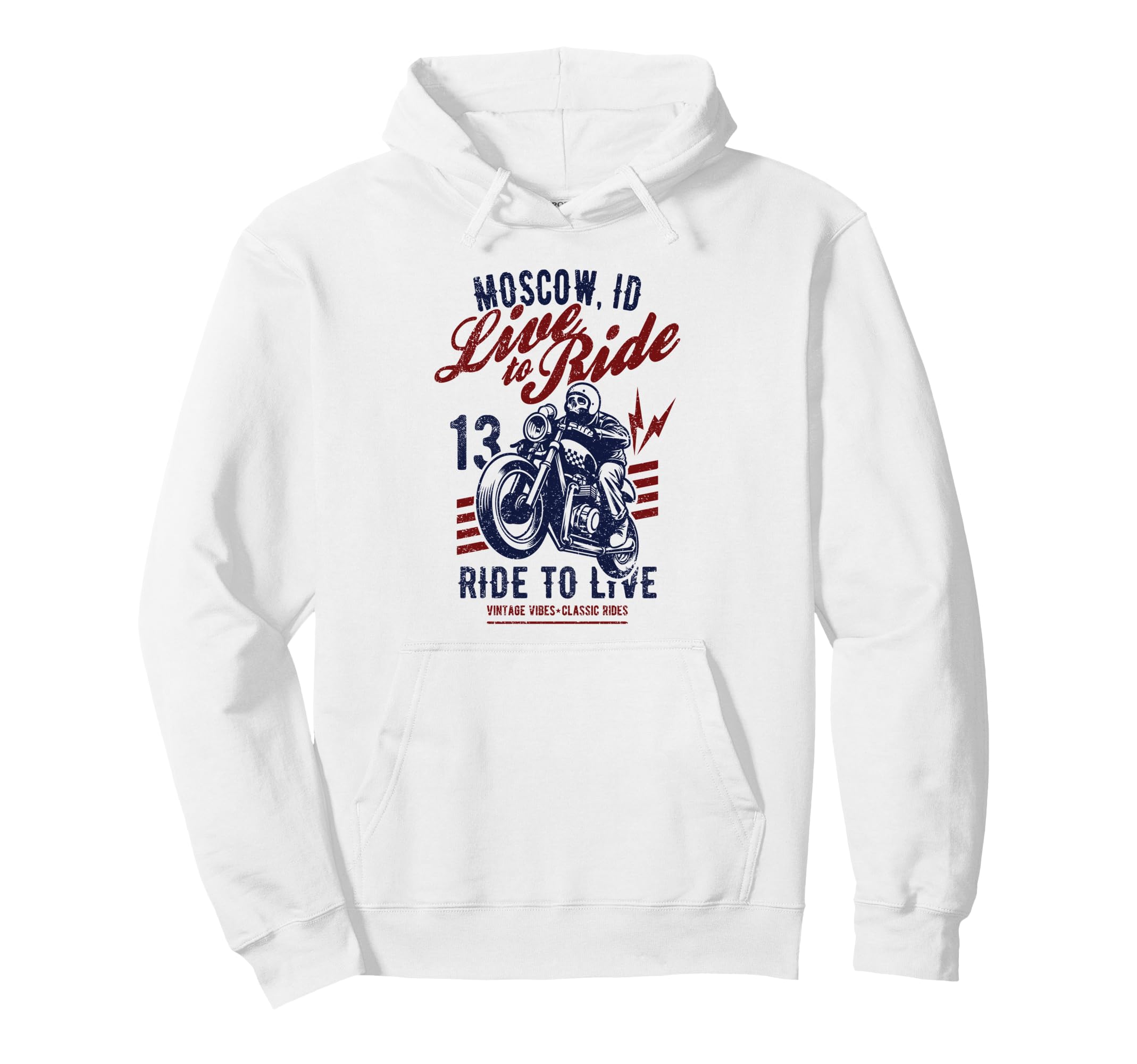 Moscow Idaho Motorcycle Skull Rider Hoodie - Custom Art Print for Adults - T-Shirt, Sweatshirt, Hoodie