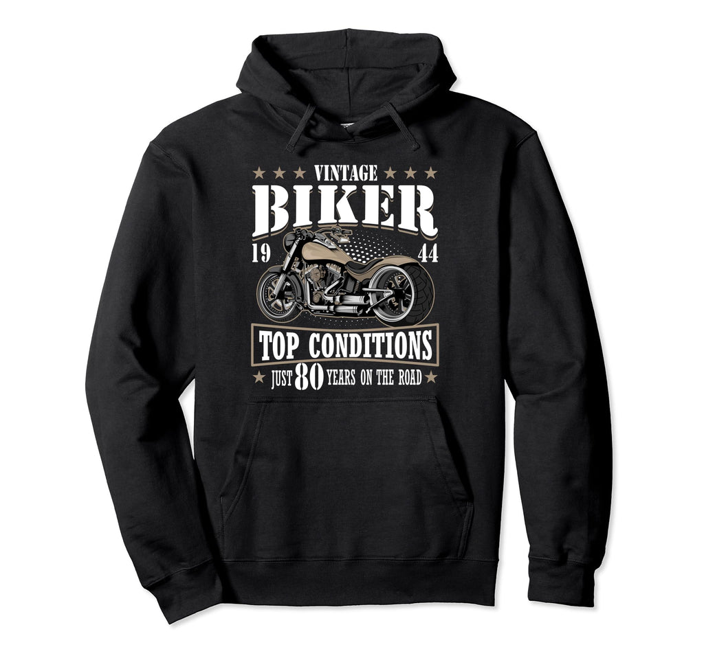 80Th Biker Birthday Gifts Motorcycle 1944 Hoodie - Streetwear Style Unisex - T-Shirt, Sweatshirt, Hoodie
