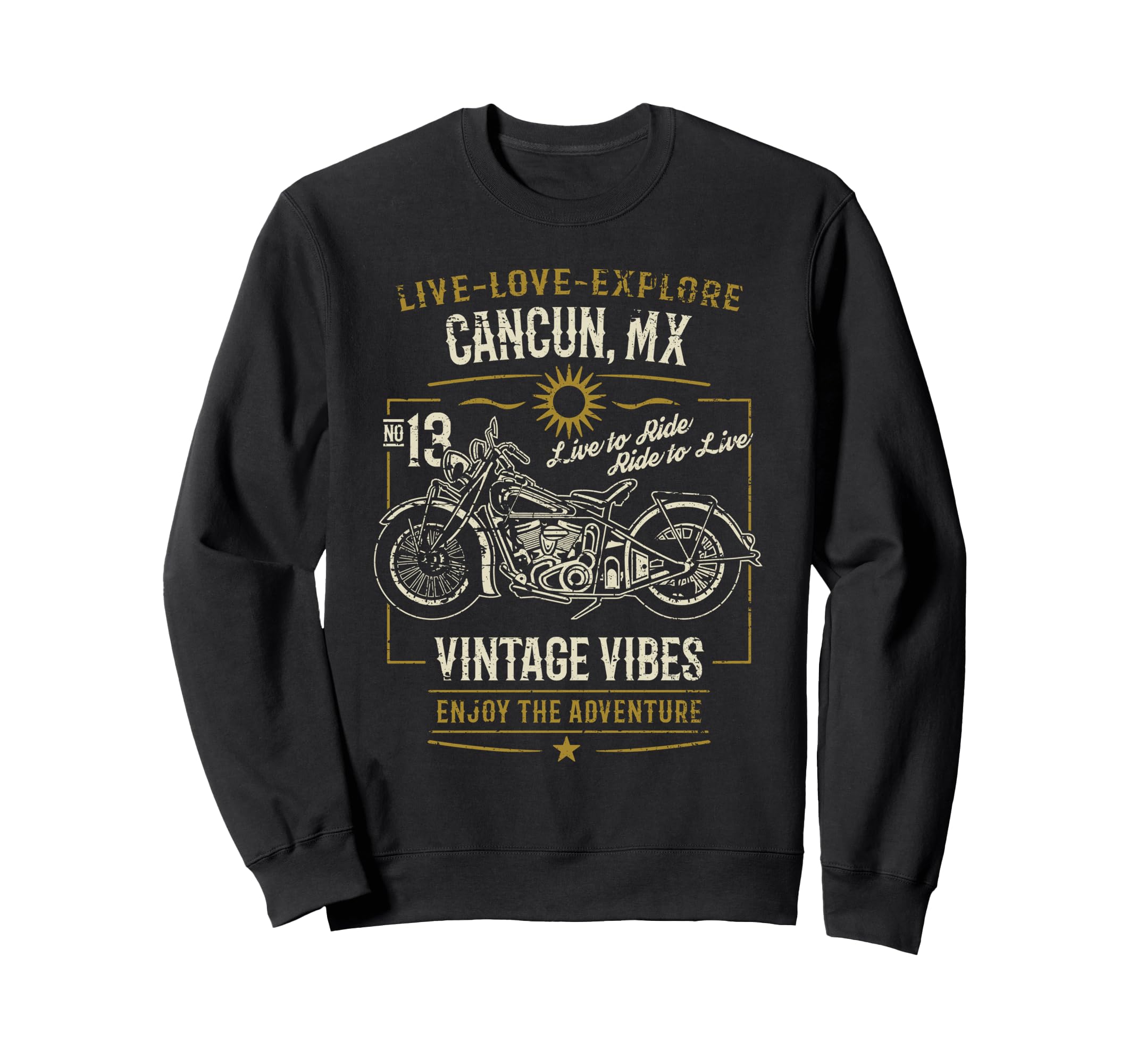 Cancun Mx Mexico Distressed Sweatshirt - Graphic Print for Adults - T-Shirt, Sweatshirt, Hoodie