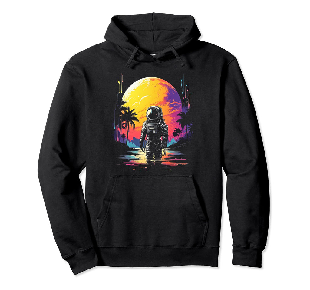 Synthwave Astronaut Cyberpunk 80S Sci Hoodie - Custom Art Print Men Women - T-Shirt, Sweatshirt, Hoodie