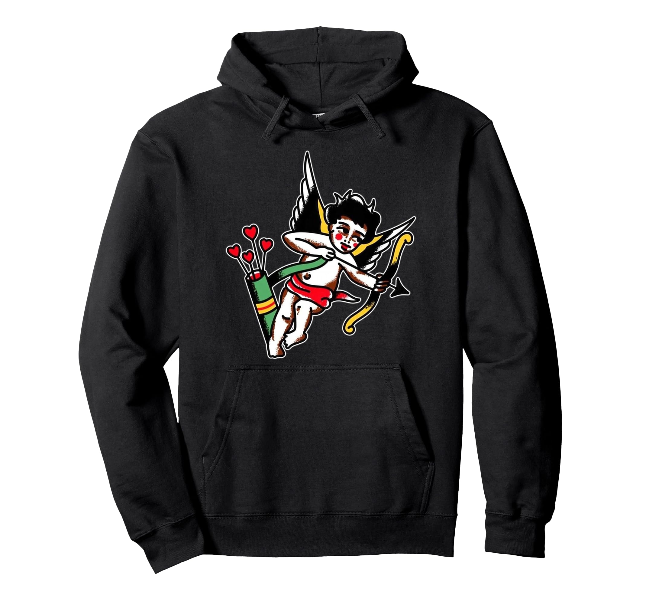 Cupid American Traditional Tattoo Flash Hoodie - Trendy Graphic Men Women - T-Shirt, Sweatshirt, Hoodie